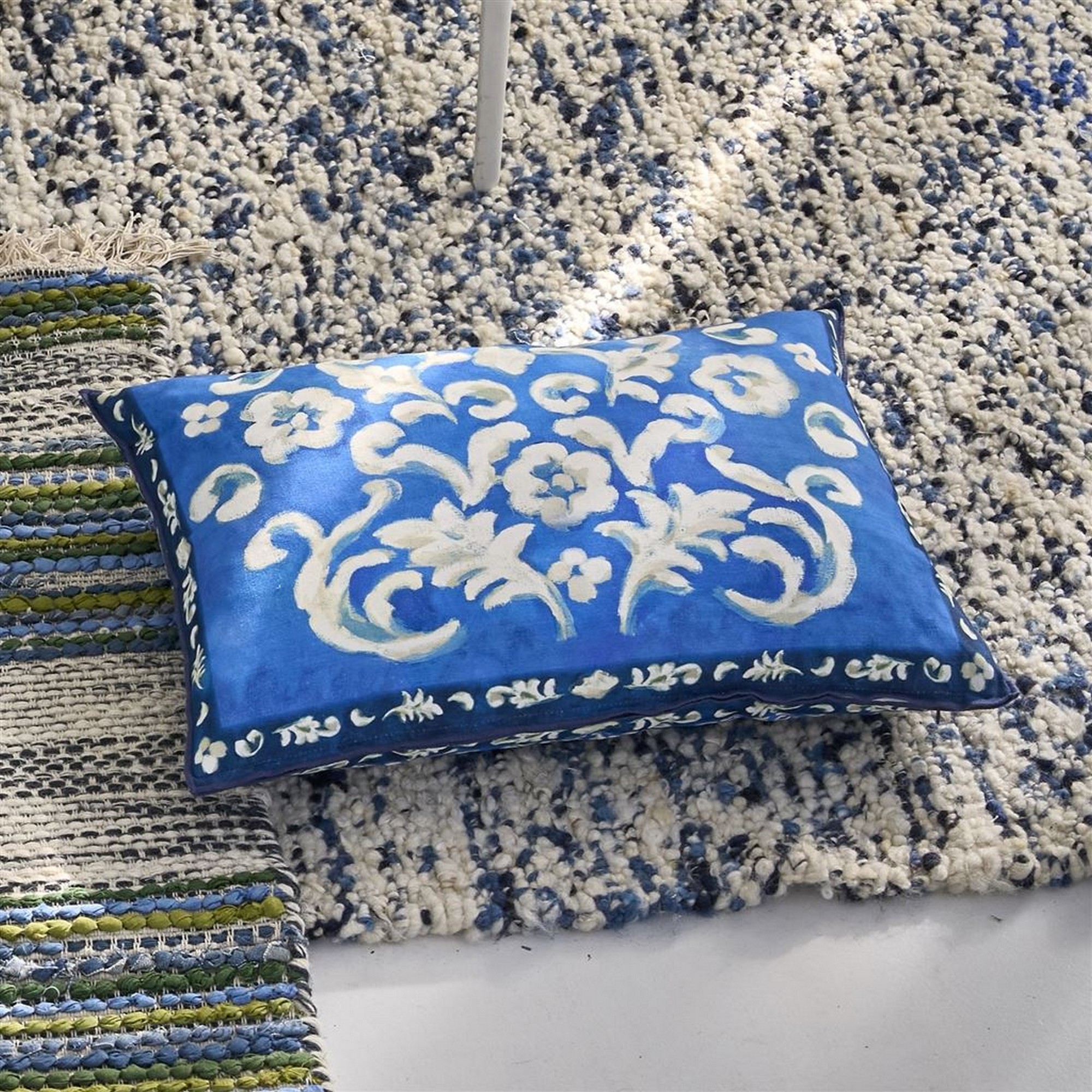 Isolotto Cushion By Designers Guild In Cobalt Blue